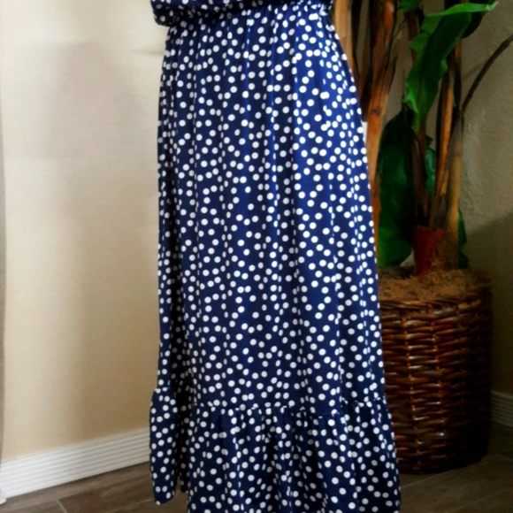 Blue and white polka dot dress - Picture 3 of 3